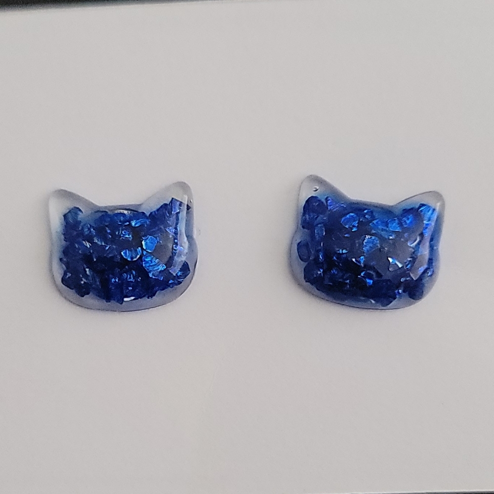 Resin Cat Stud Earrings